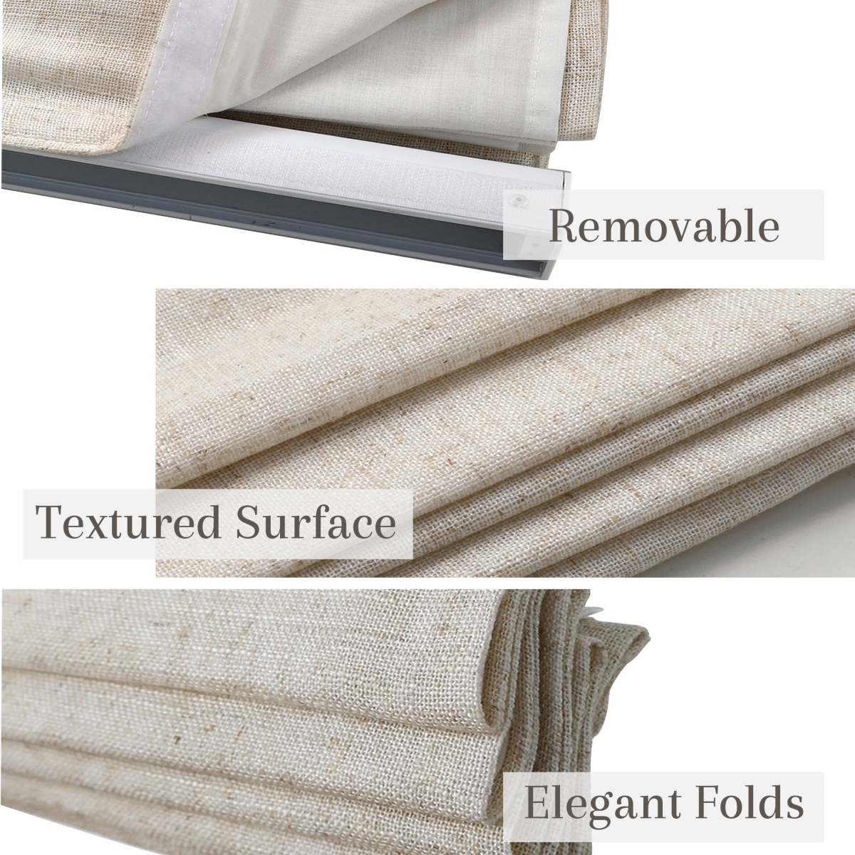 Shadisfy Linen Blend Cordless Roman Blinds