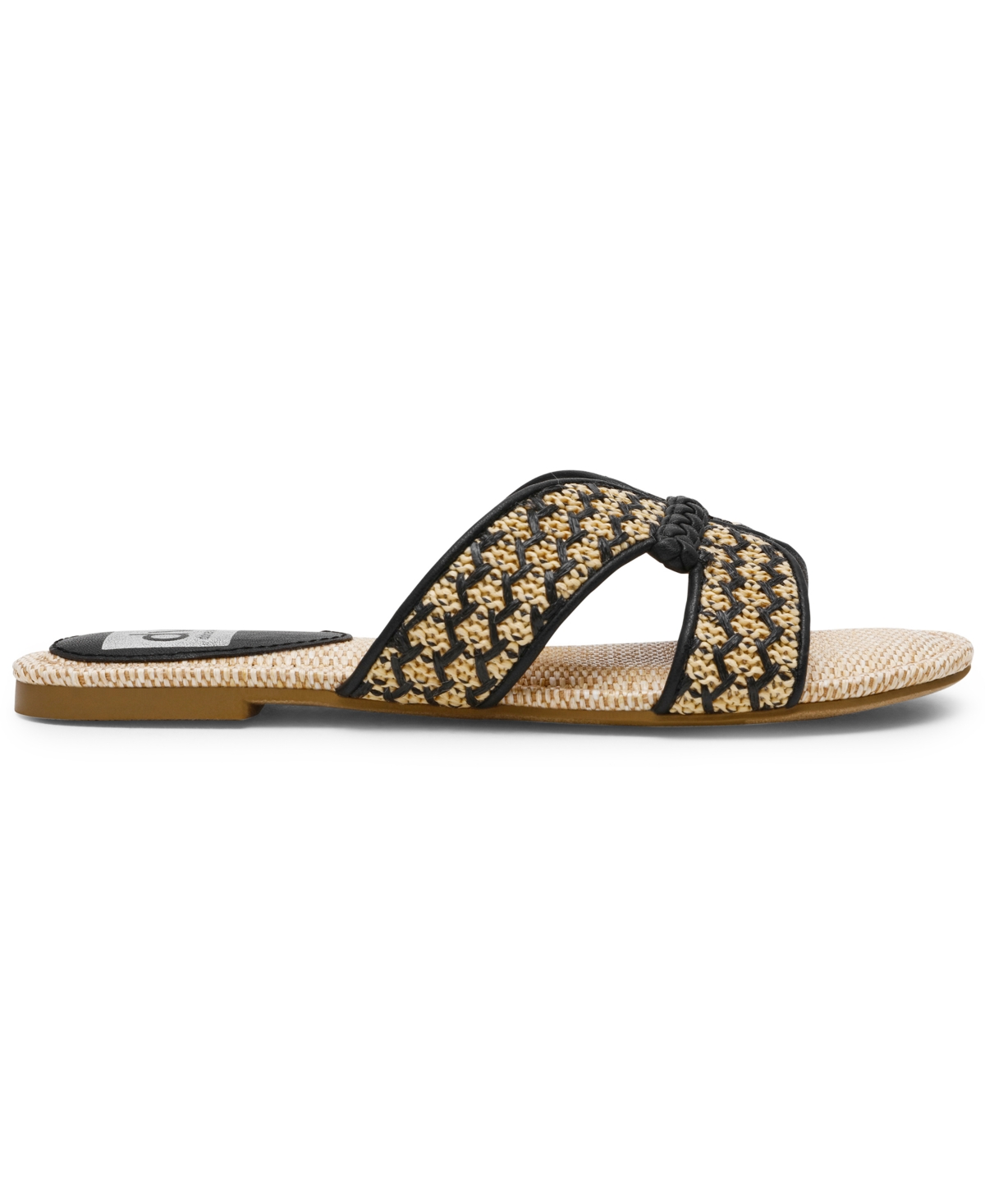 Dv Dolce Vita Women's Geeya Raffia Criss Cross Strap Flat Slide Sandals In Multi