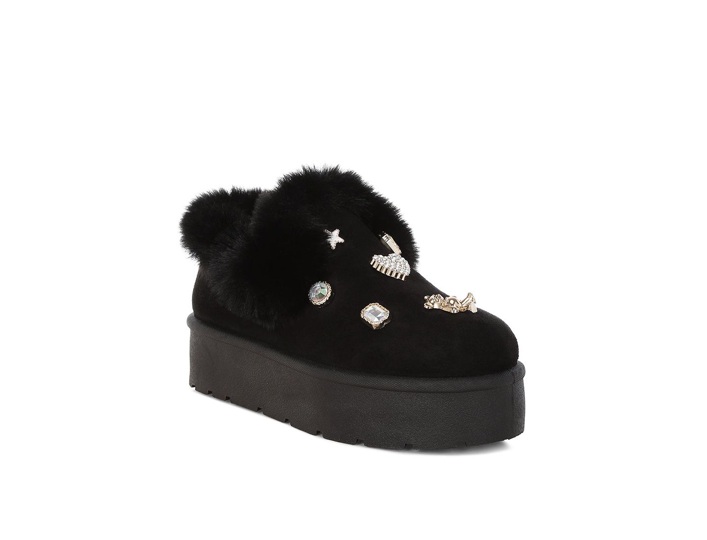 Женские ботинки London Rag Zeta Charm Detail Slip On Snow Boots, цвет: Чёрный — фото 3