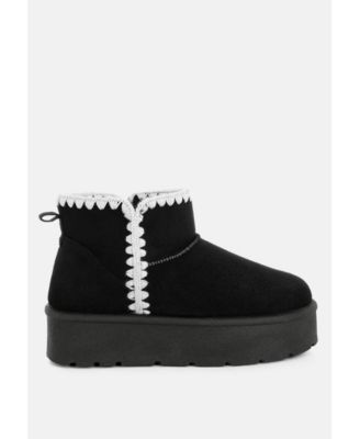 Womens Rochas Scalloped Detail Snow Boots