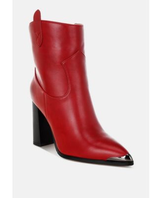 Womens Hatter Pointed Toe Faux Leather Boots