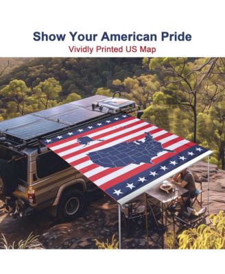 7.7x8.2 Ft Carside Awning Replacement Fabric with Side Wall Roof Rack Overland