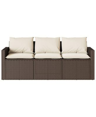 Garden Sofa Brown, Cream White