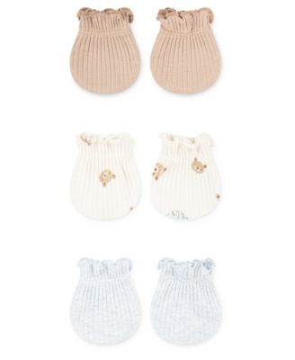 Babywear Baby Boys' Rib Knit Mittens, 3-Pack Set