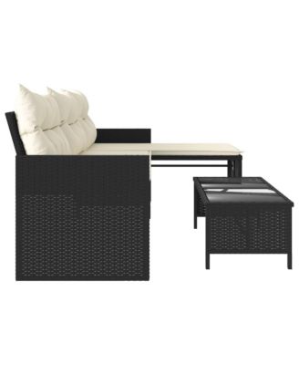 Garden Sofa Black, Cream White