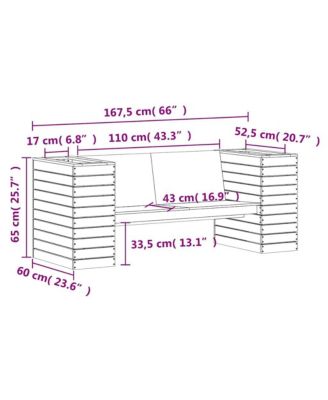 Planter Bench White Solid pine wood Medium Planters