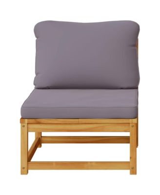 Garden Sofa Dark Grey Solid Acacia Wood, Polyester, Foam Single