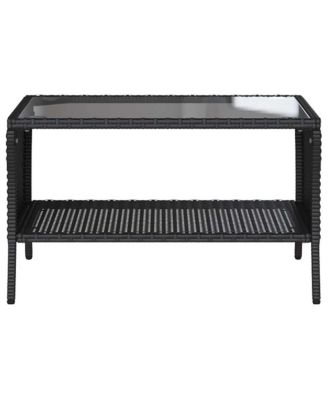 Garden Sofa Black, Cream White PE Rattan Medium Removable Covers