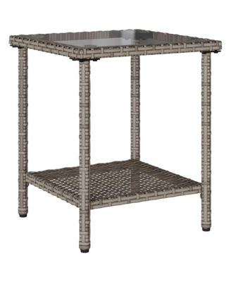 Garden Sofa Gray, Dark Gray PE rattan Medium Adjustable Feet