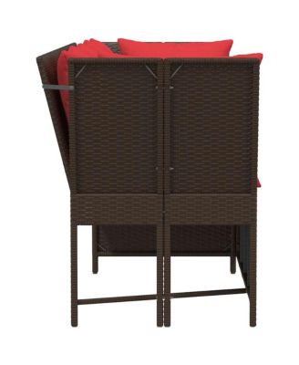 Patio Sofa Brown and Red