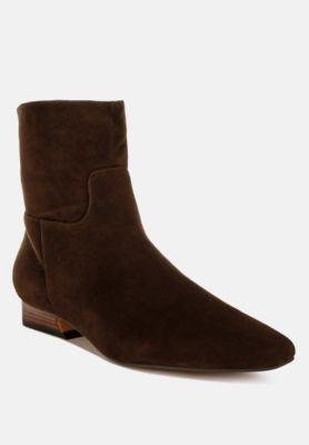 Rag and Co Womens Hakra Flared Heel Suede Boots