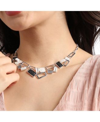 Dented Geometrical Statement Necklace