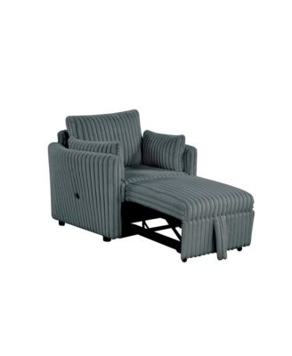  1 Pc  Fabric Upholstered, USB-A & USB-C Ports, Pillows  Pullout Sleeper, Space-Saving Design  Convertible Sofa Bed Chair