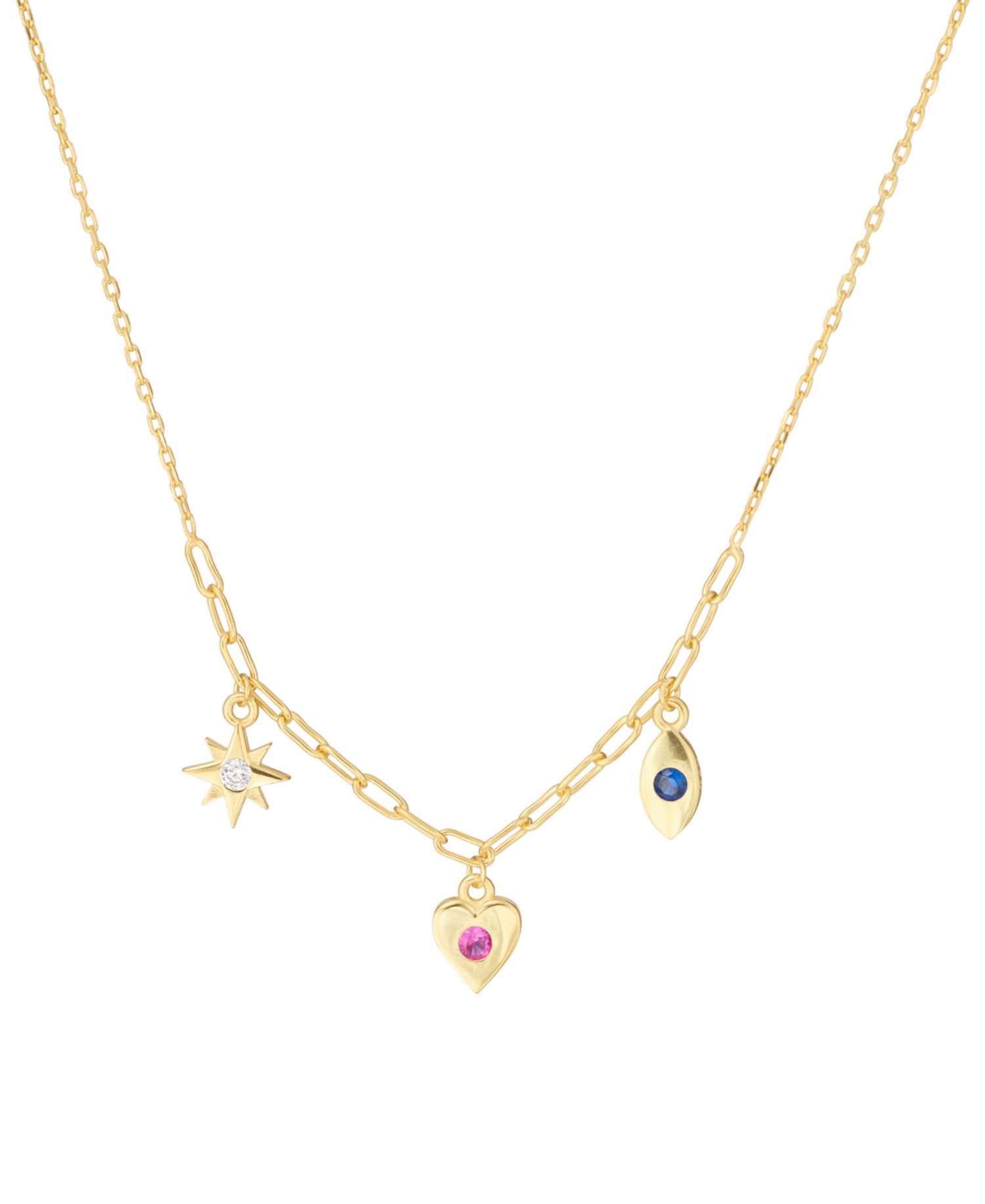 Cubic Zirconia Starburst Necklace (0.12 ct. t.w.) in 14k Gold Over Sterling Silver