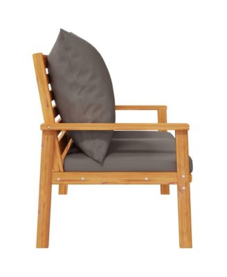 Garden Sofa Bench Dark grey Solid acacia wood 47.2 in long