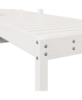 Sun Lounger White Solid Pine Wood 78.5x24.4x21.7 in