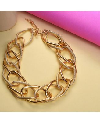 Women's Gold  Metallic Chainlink Necklace