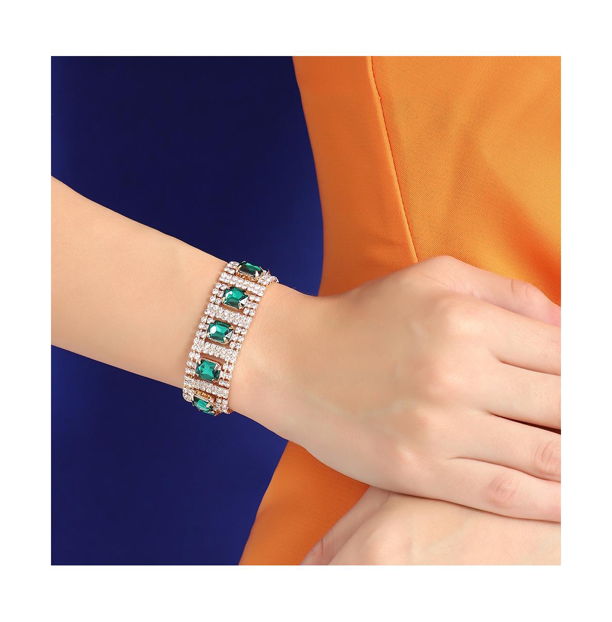 Sohi Gold-plated Stones Bracelet In Gold