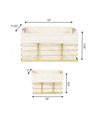 Callan Vintage Industrial Handmade Set of 3 Wire Metal Nesting Storage Baskets with Wood Handles