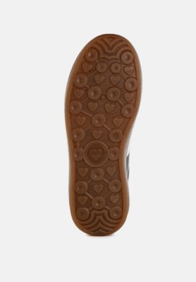 Womens Knockout Faux Leather Lace-Up Sneakers