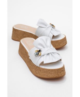 Shara Braided Bow & Bee Buckle Platform Sandal (Women)