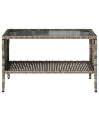 Garden Sofa Grey PE rattan 2-Seater Water-resistant materials