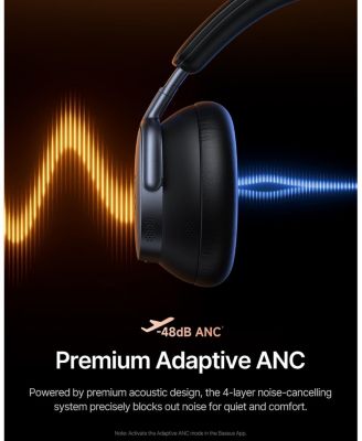 Inspire XH1 ANC Headphones, Sound by Bose, Dolby Audio, Adaptive ANC, Hi-Res Audio, 100H Playtime, Cosmic Black