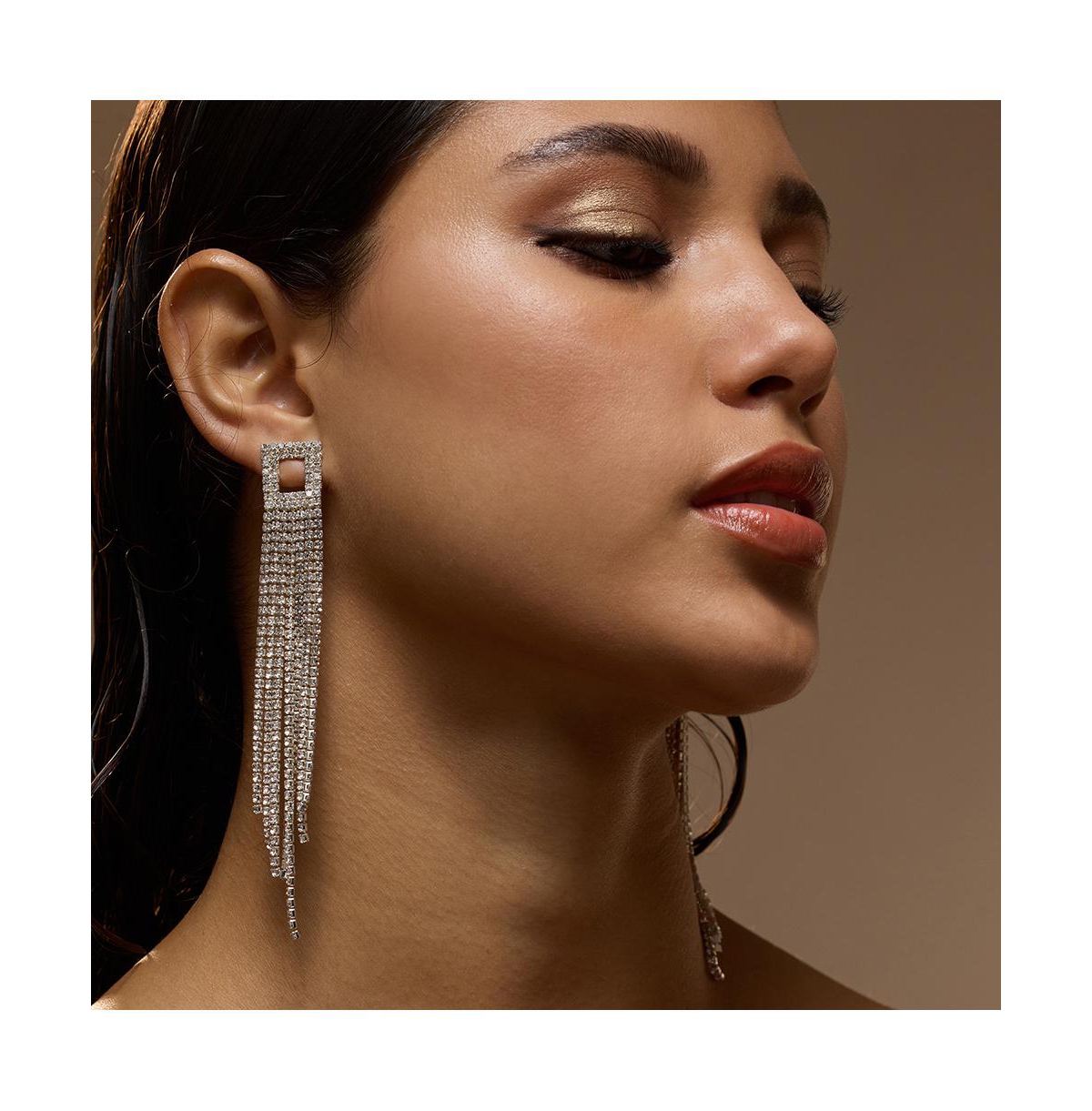 Sohi Women's The Camille Drop Earrings In Silver
