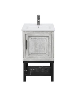 Small Bathroom Vanity with Sink Hot and Cold Faucet Freestanding Bathroom Cabinet