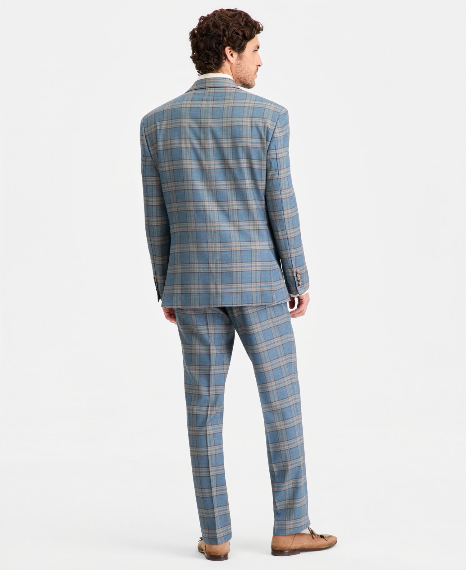 Men's Classic-Fit Plaid Suit Separate Pants