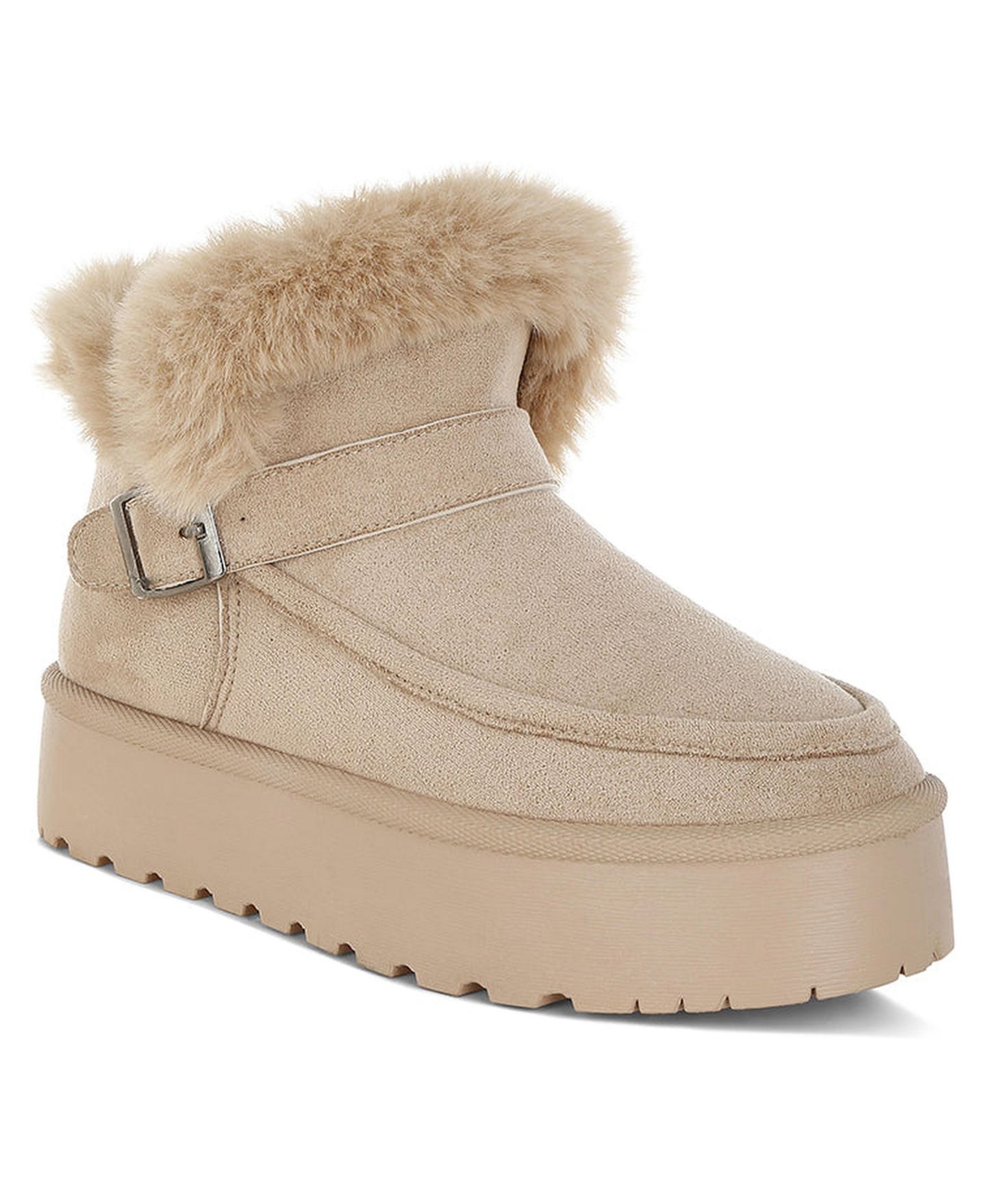 Женские ботинки London Rag Linka Pin Buckle Detail Snow Boots, цвет: Бежевый — фото 2