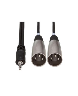 Hosa CYX-403M 3.5 mm TRS to Dual XLR3M Stereo Breakout Cable, 3 Meters Black