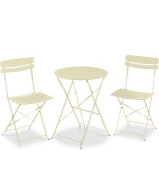 3-Piece Folding Patio Bistro Set with 2 Chairs and Table