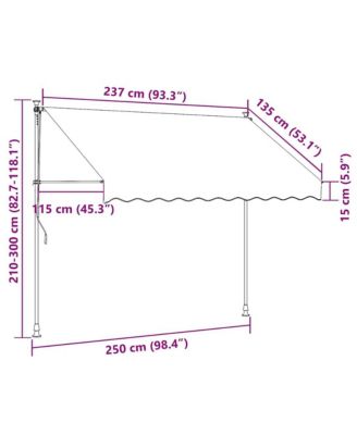Retractable Awning Orange and Brown Polyester with PU coating, Steel