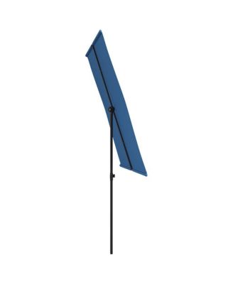 Garden Parasol Azure Blue Aluminium, Polyester 6.6 x 4.9 feet