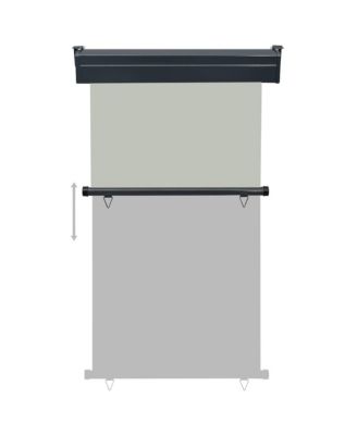 Balcony Side Awning Grey Steel 41.3 x 98.4 in Adjustable Armrests