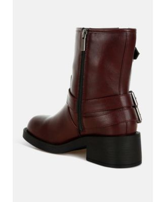 Womens Caribou Harness Detail Biker Boots