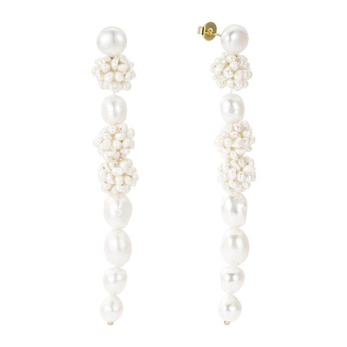 Untamed Petals Darcy Freshwater Pearl Drop Earrings