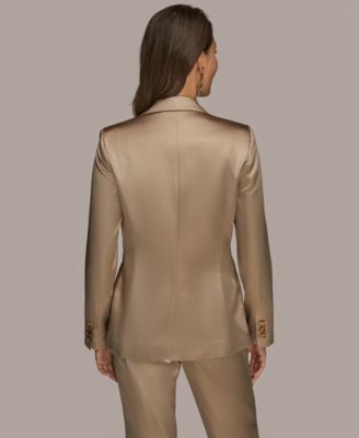Women's Metallic One-Button Blazer