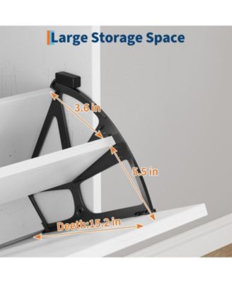 Shoe storage cabinet with 2 flip drawers, metal legs, and adjustable shelf. Slim, freestanding design ideal for entryways and hallways,White