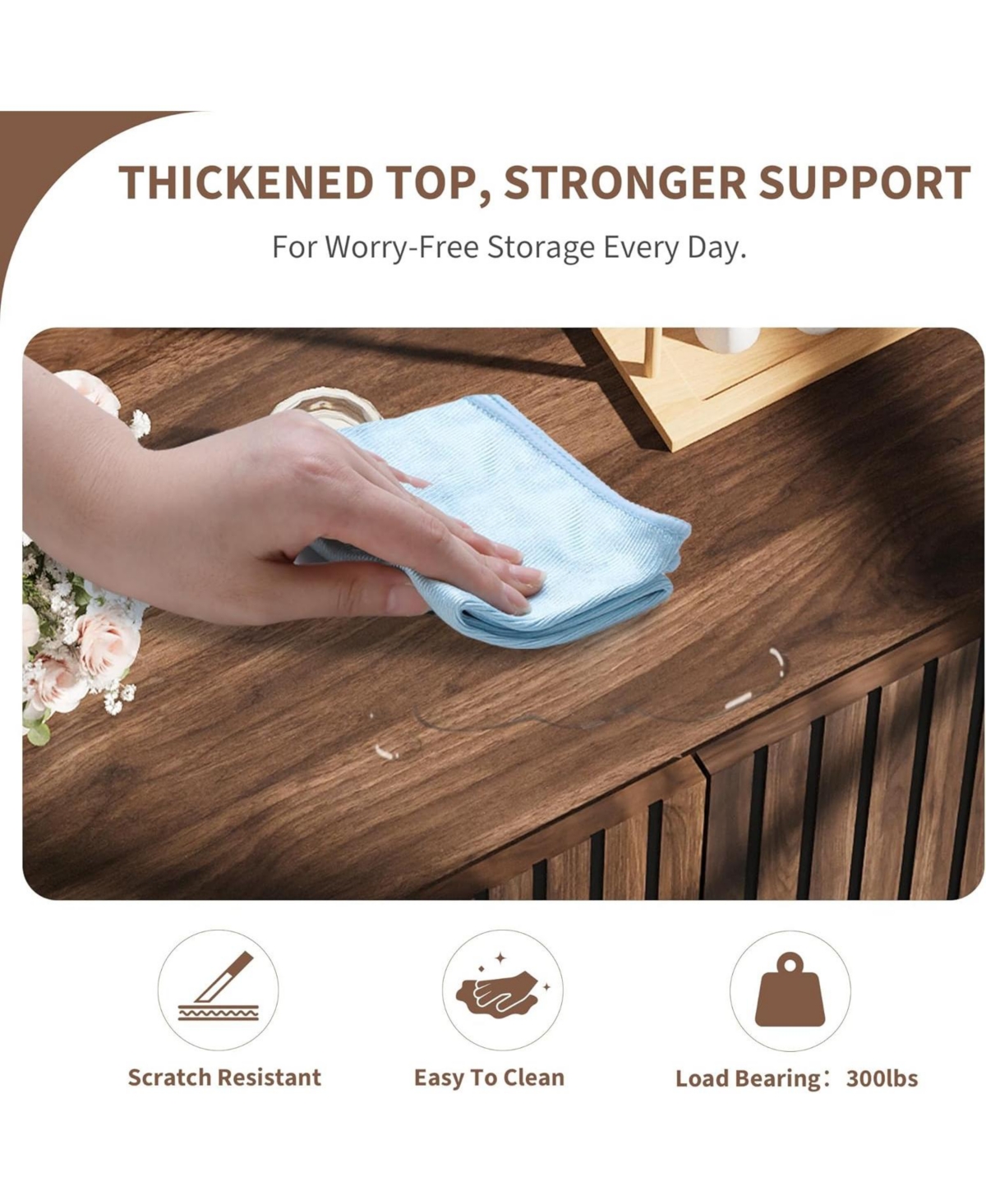 Shoe Cabinet，Large Shoe Cabinet with 3 Doors,Adjustable Shelves, Shoe Organizer with Doors for Hallway, Entryway, Living Room,Nut-Brown