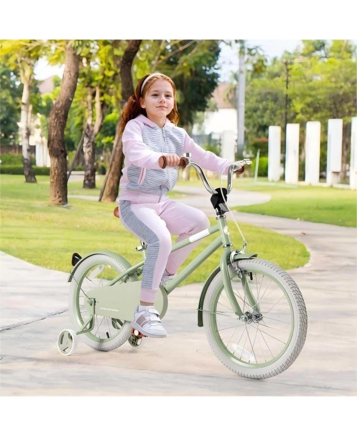 Hongge Kids Bike with Adjustable Handlebar and Saddle Green-18 Inches