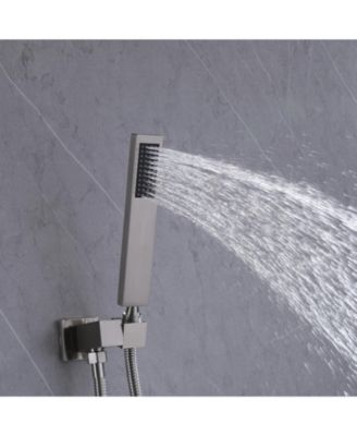 Waterfall Spout Single Handle 3-Spray Square High Pressure Tub and Shower Faucet in (Valve Included