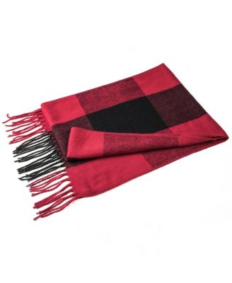 Men's Scarf Soft Knit Winter Scarves Plaid Striped or Solid Neck Covering Long Warm Stylish