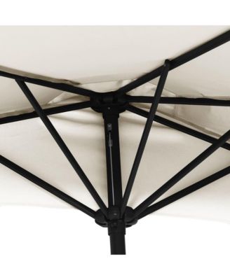 Garden Parasol Sand Polyester, Aluminum, Steel 118.1 x 61.0 in