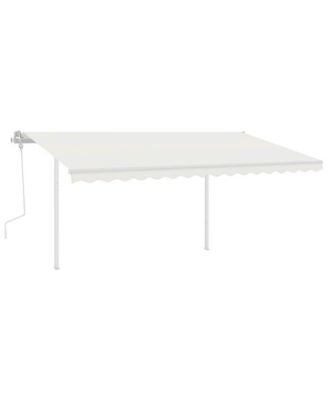 Awning Post Set White Iron 177.2 x 96.5 in Adjustable Armrests