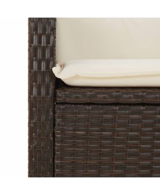 Reclining Garden Chair Brown PE rattan Medium
