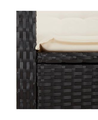 Reclining Garden Chair Set of 2 Black