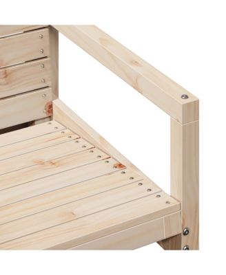 Garden Chair Natural Pine Solid Pine Wood Medium Durable