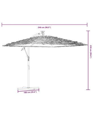 Garden Parasol Brown Polyester Large Adjustable Armrests